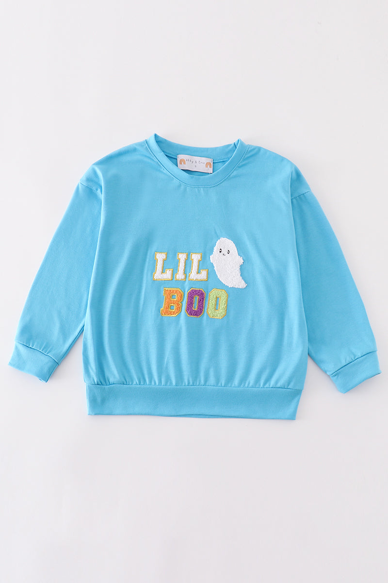 Blue Halloween Lil Boo Long Sleeve Top