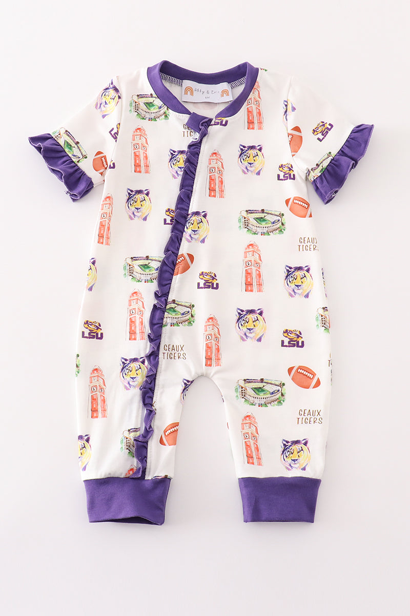 Purple Geaux Tigers Zippy Romper