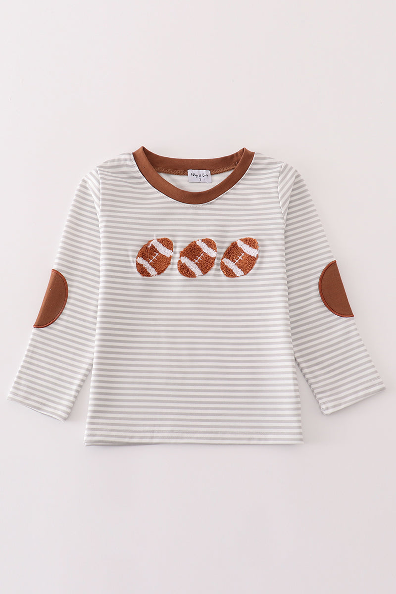 Boys French Knot Football Long Sleeve Top