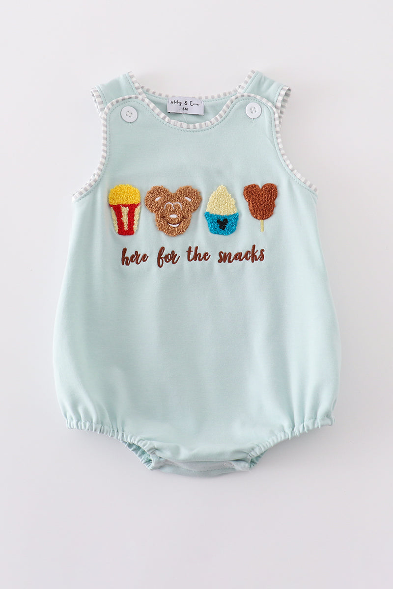 Boys French Knot Embroidered Disney Here For The Snacks Bubble