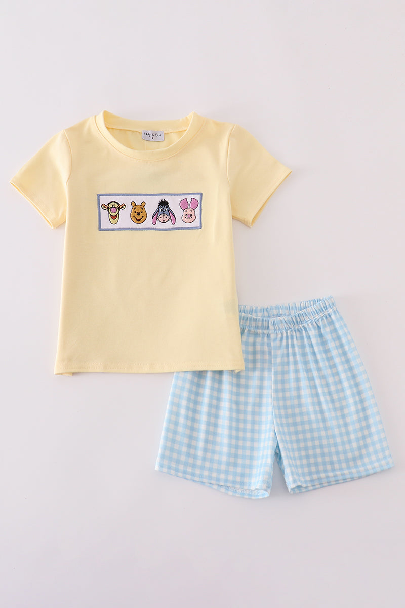Boys Embroidered Winnie The Pooh Shorts Set