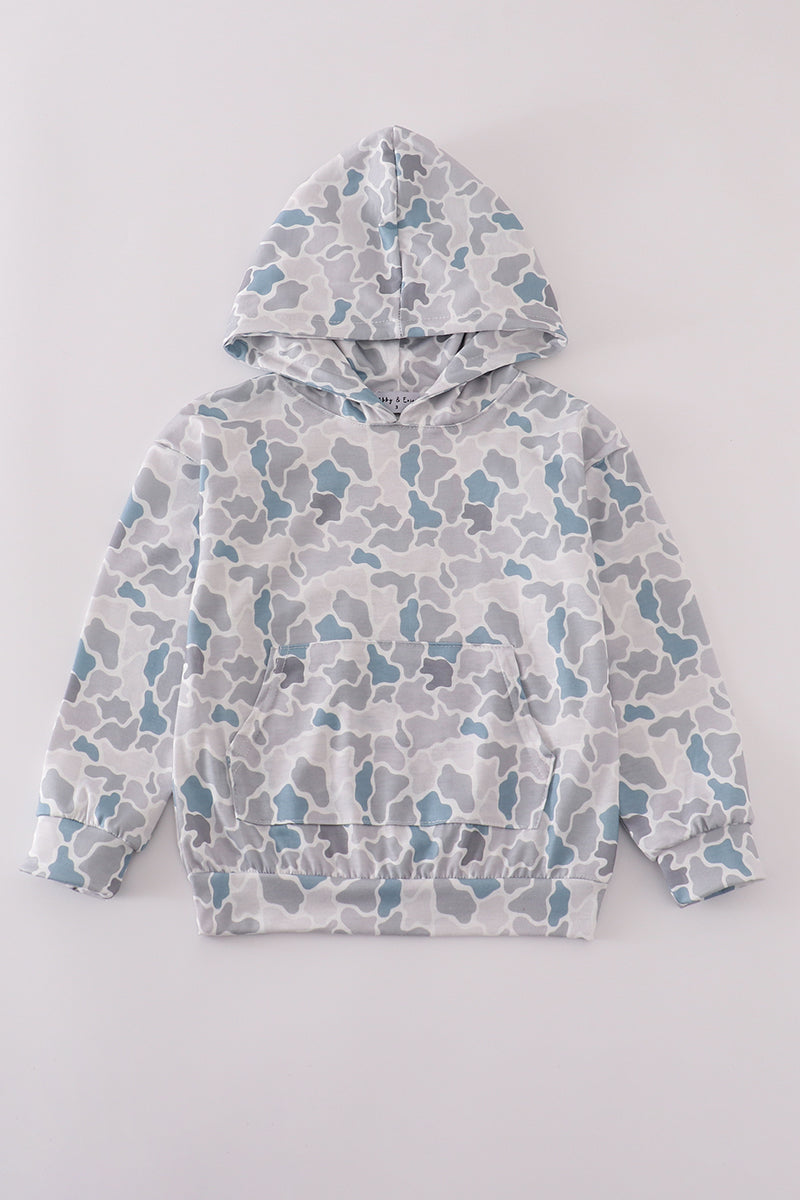 Boys White Camo Hoodie
