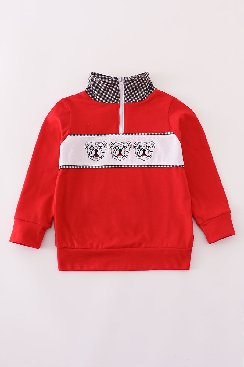 Embroidered Georgia Bulldog Pullover Quarter Zip