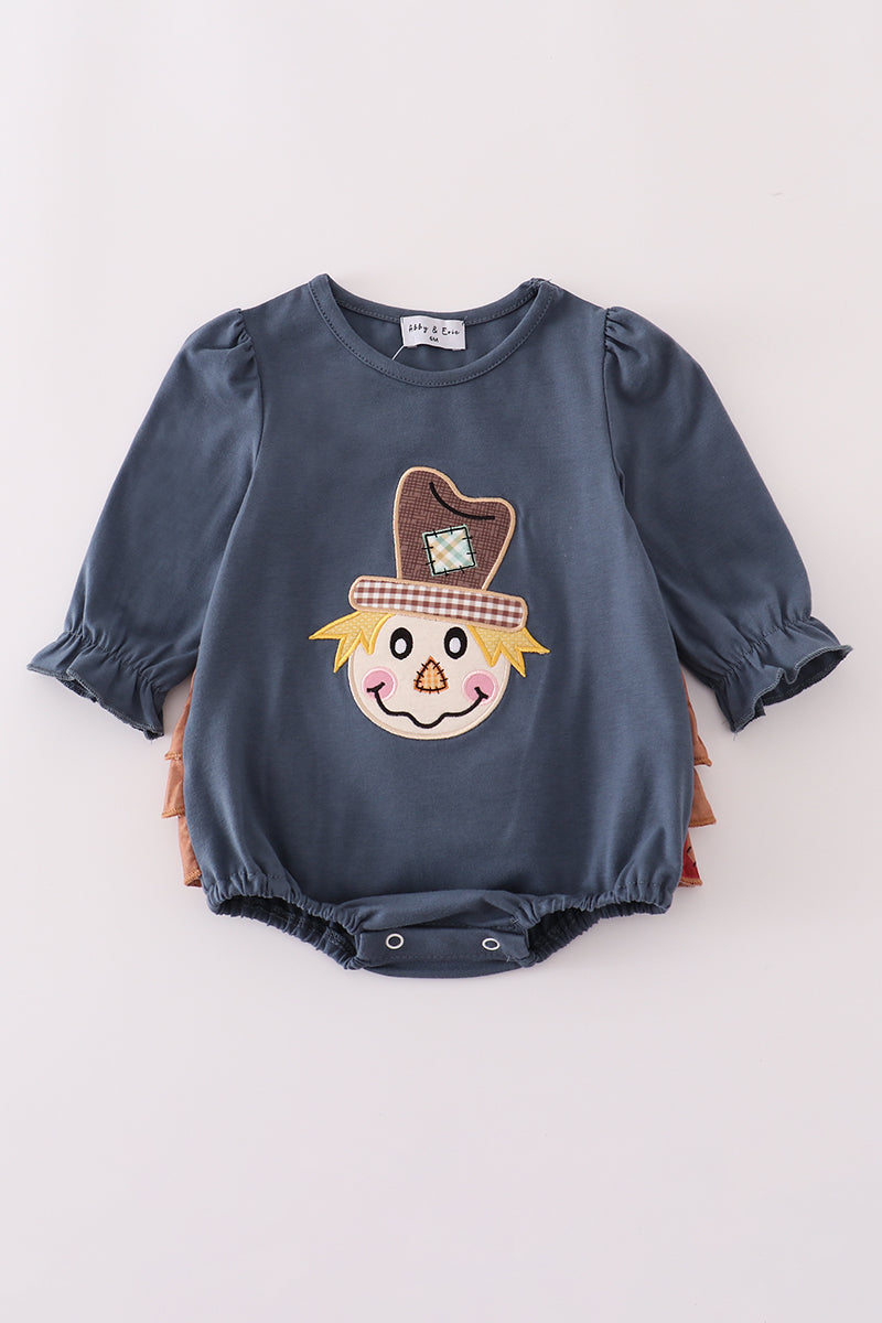 Girls Scarecrow Appliqué Bubble