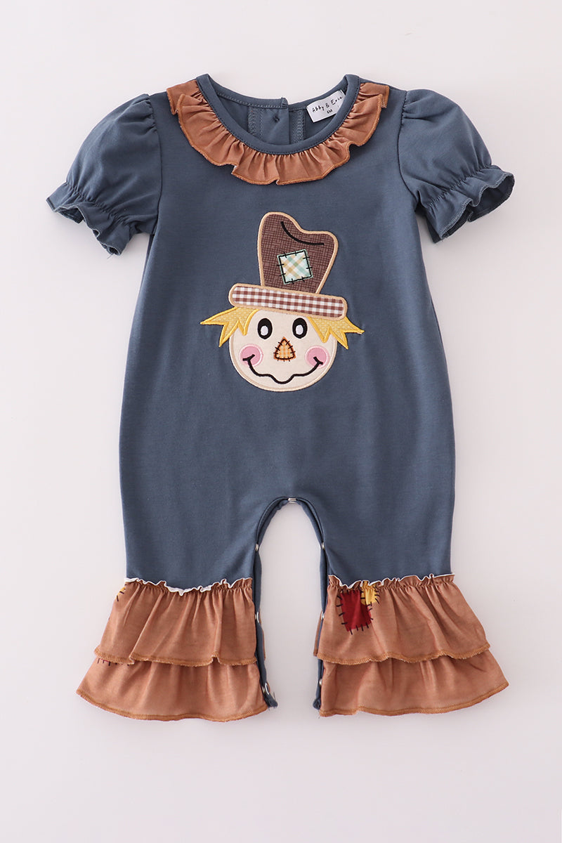Girls Scarecrow Appliqué Romper