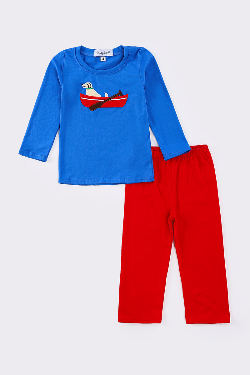 Boys Fishing Puppy Pants Set