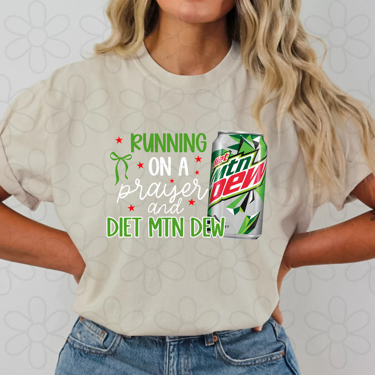 Running On A Prayer & Diet Mtn Dew Graphic Tee
