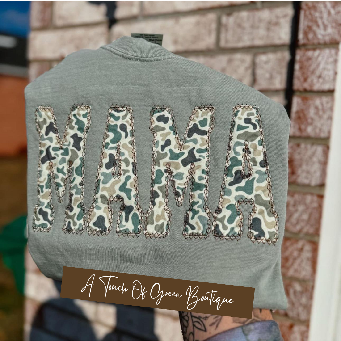 Embroidered Camo Appliqué Name Tees