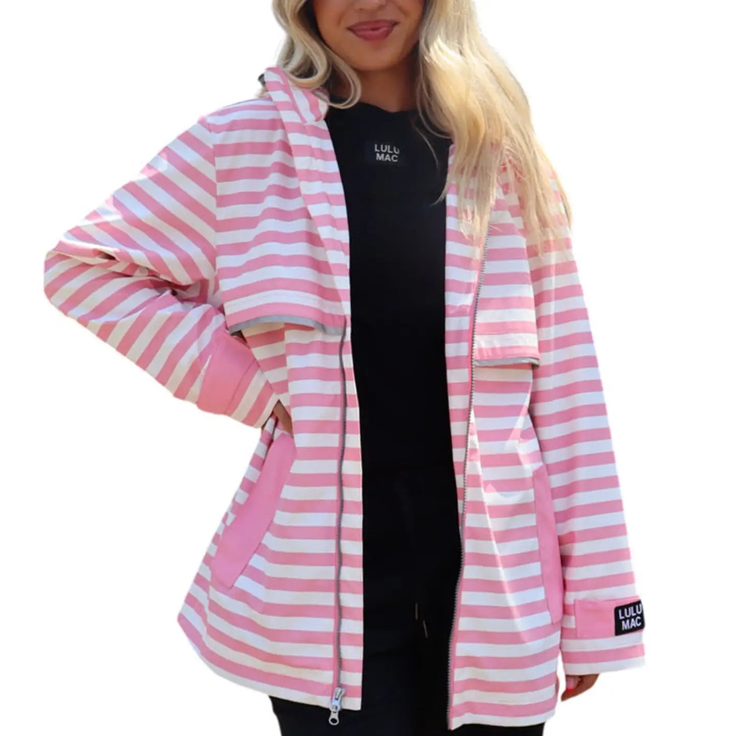 Lulu Mac Darby Raincoat Pink/White