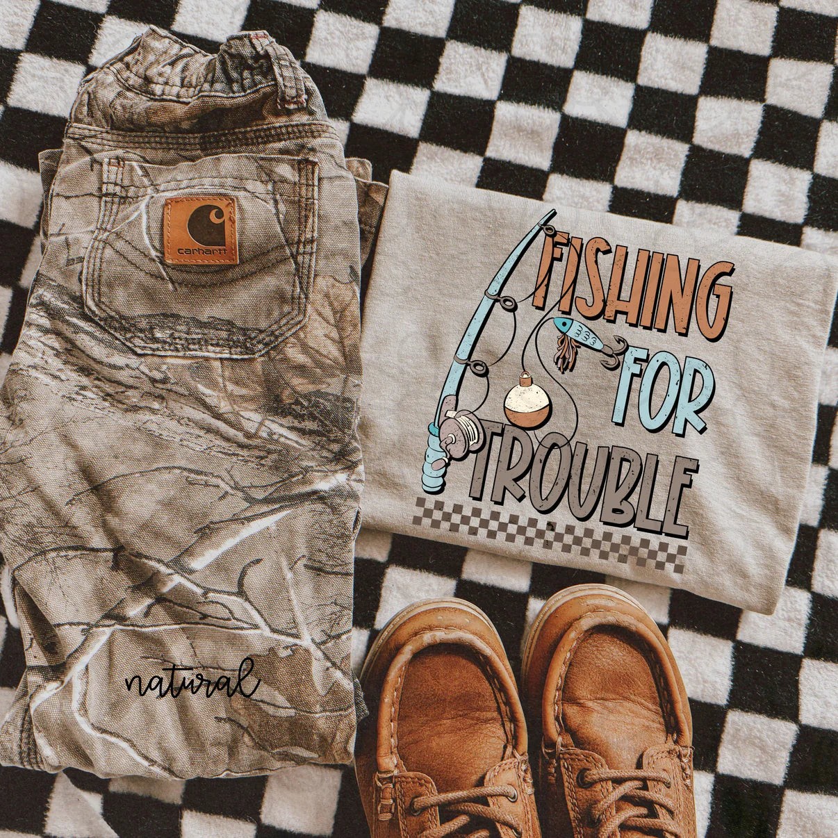 Boys Fishing For Trouble Tee