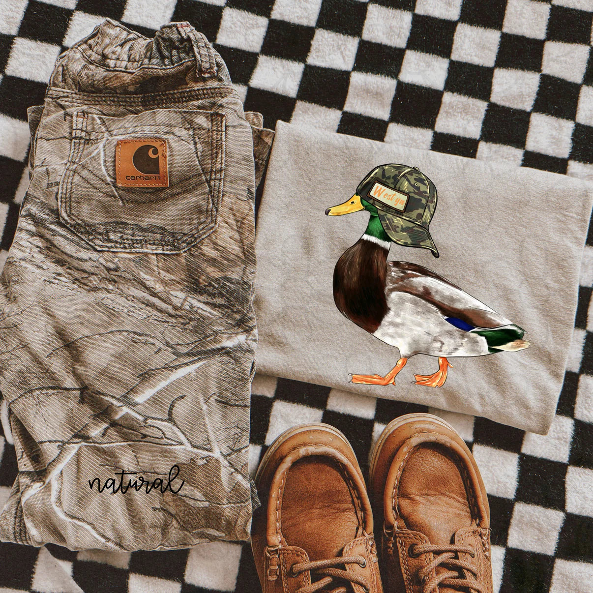 Boys Custom Duck Camo Hat Tee