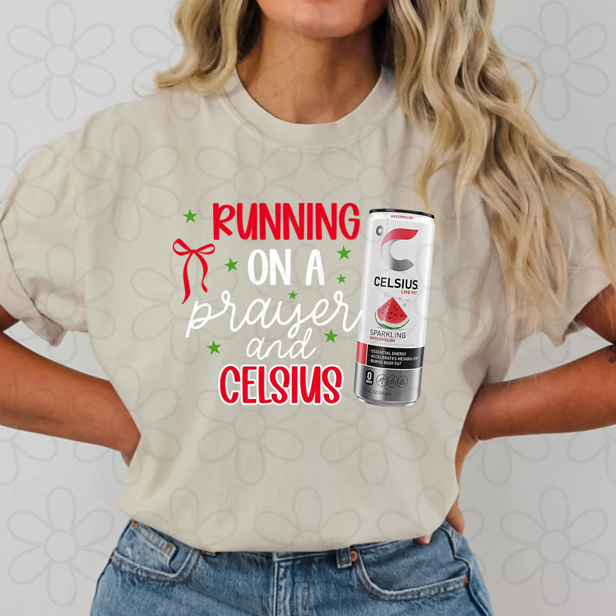 Running On A Prayer & Celsius Energy Drink Graphic Tee