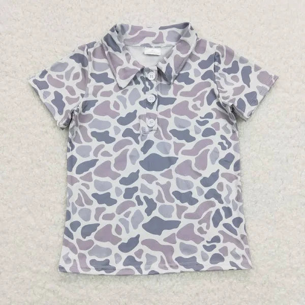 Boys Camo Collard Top