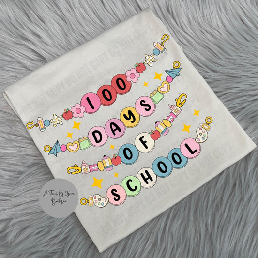 100 Days of School Charm Bracelet Tee