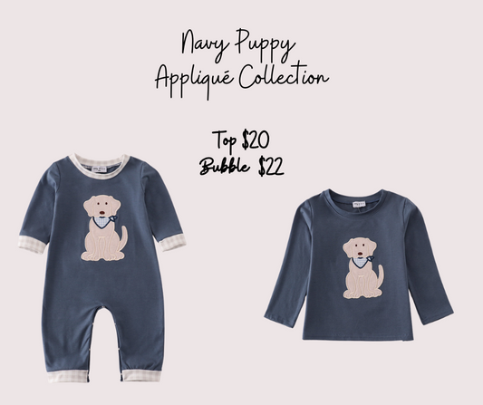 Navy Puppy Appliqué Collection