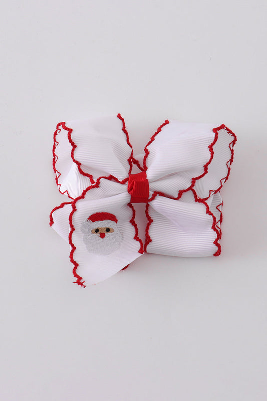 Embroidered Santa Moonstitch Hair Bow