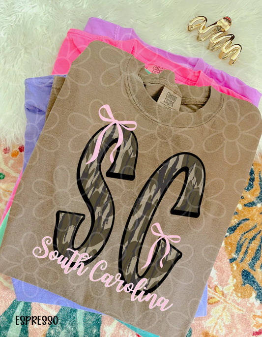 Camo States Pink Bows tee/crewneck