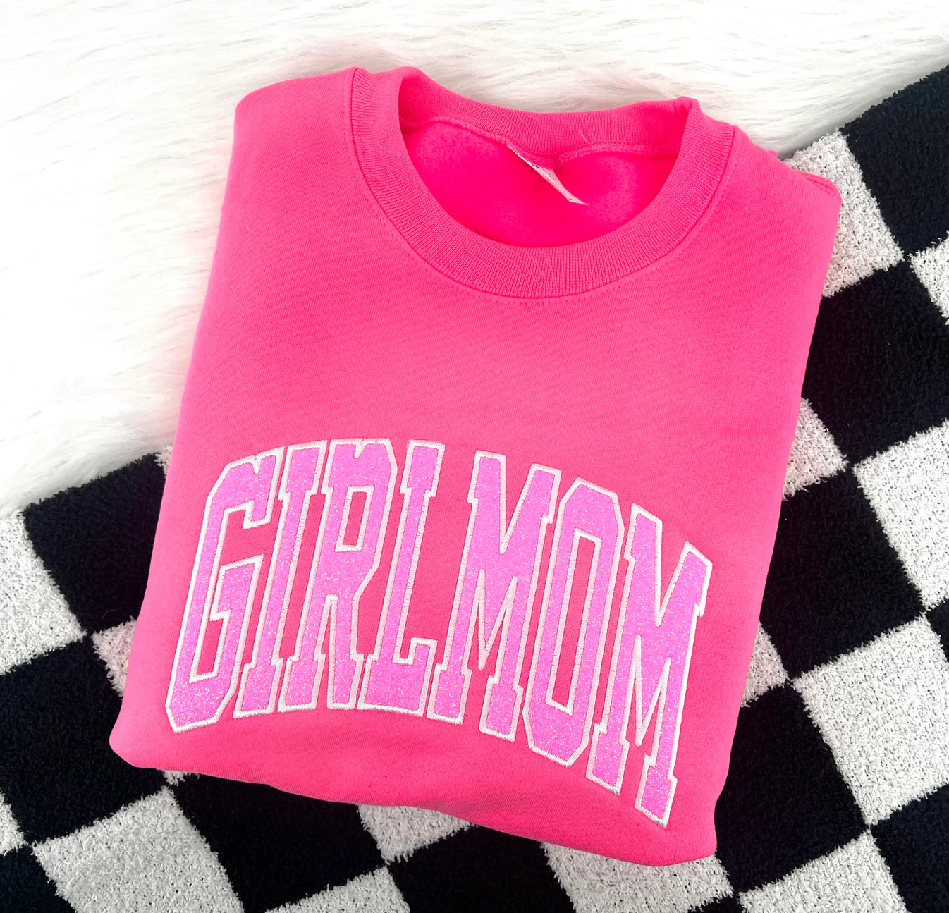 Titles Glitter Arched Embroidery (Mama, Etc.) Tee/Crewneck