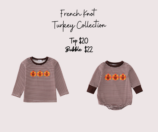 Boys Striped French Knot Turkey Collection