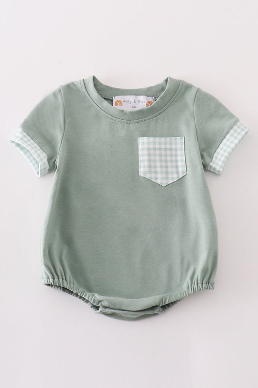 Boys Green Gingham Bubble