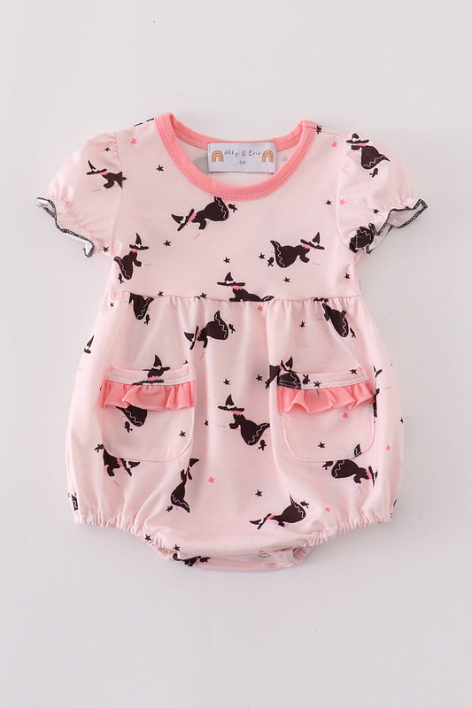 Girls Pink Bat Halloween Bubble