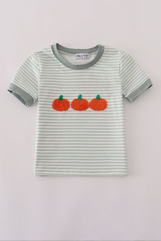 Boys Striped French Knot Pumpkin Top