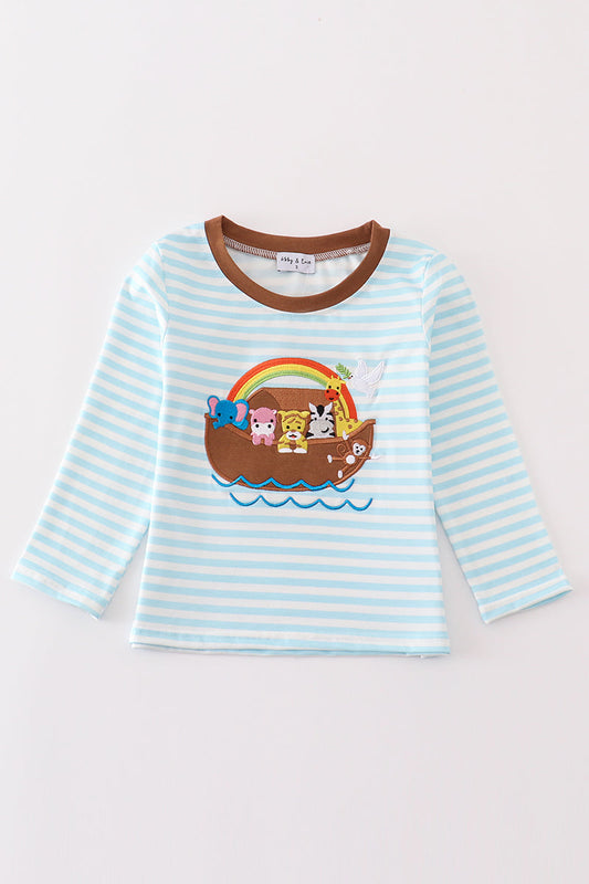 Boys Pink Noah's Ark Appliqué Top