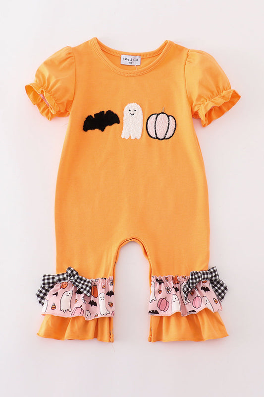 Girls French Knot Halloween Trio Romper