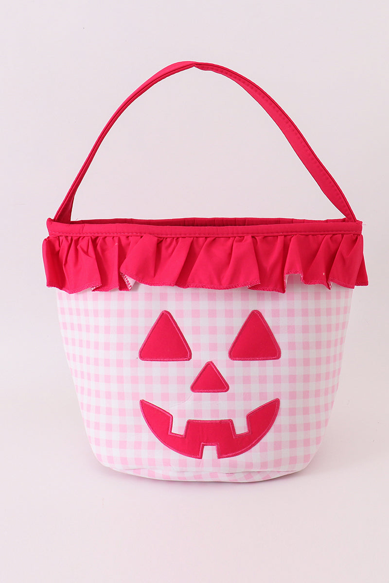 Halloween Appliqué Checkered Candy Bucket