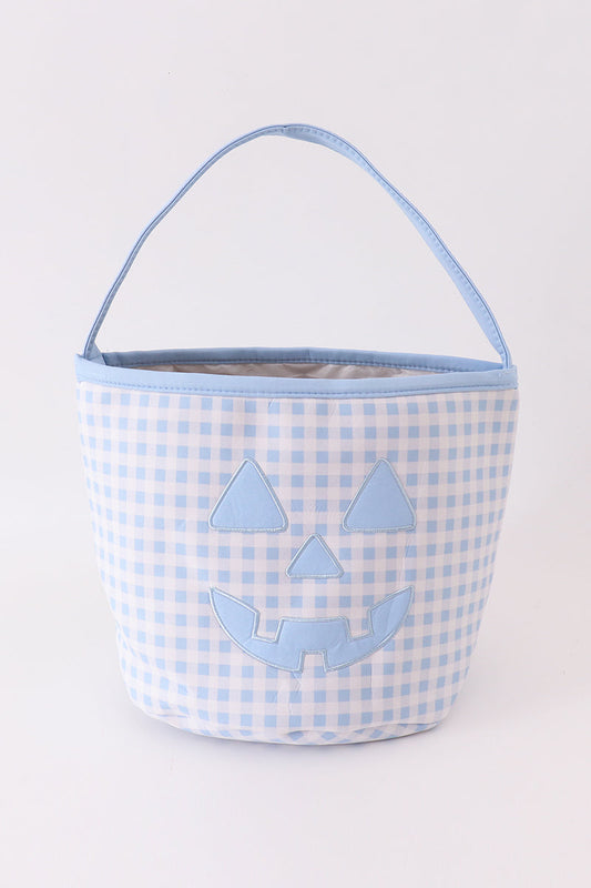 Halloween Appliqué Checkered Candy Bucket