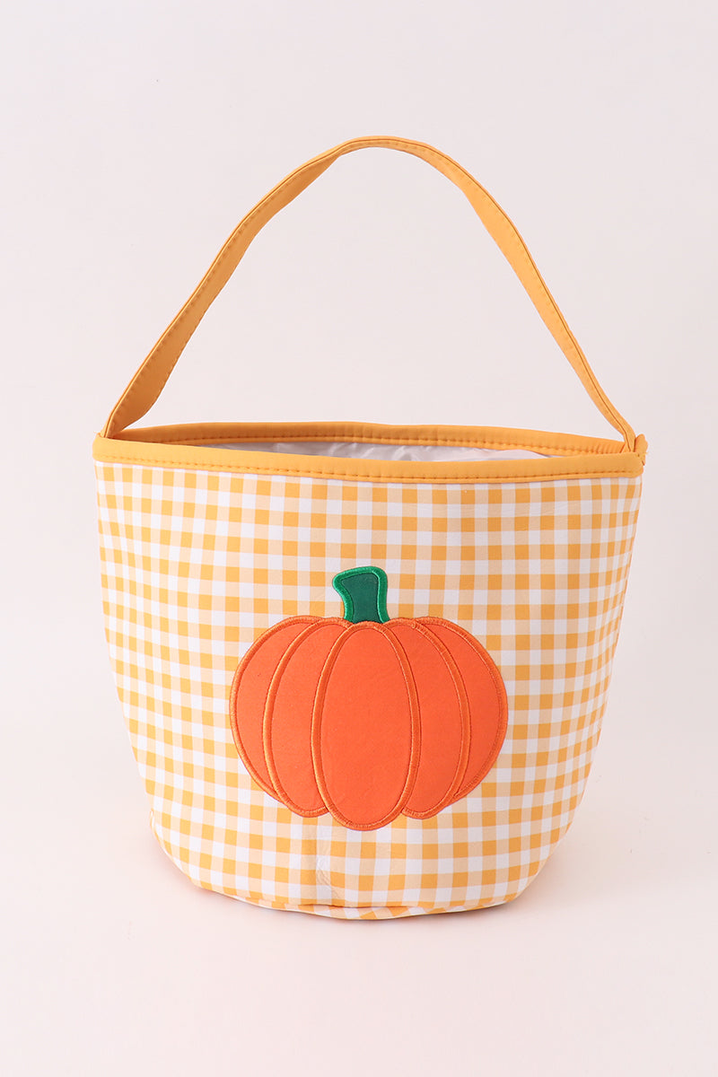 Pumpkin Appliqué Halloween Candy Bucket