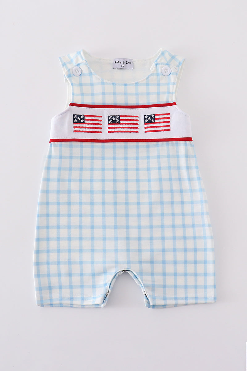Boys Embroidered American Flag JonJon