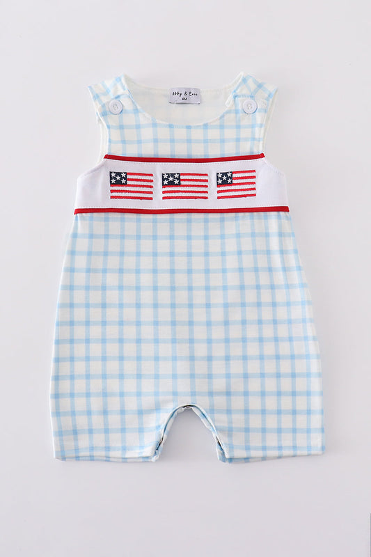 Boys Embroidered American Flag JonJon