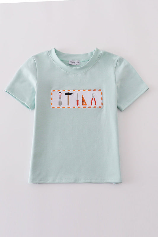 Boys Blue Embroidered Top