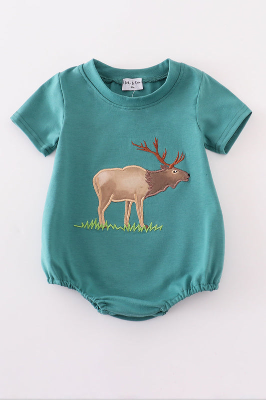 Boys Deer Appliqué Bubble