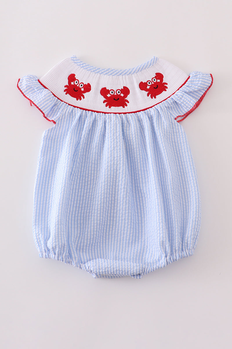 Girls Embroidered Crab Bubble