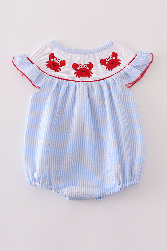 Girls Embroidered Crab Bubble
