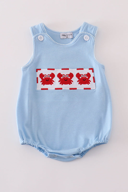 Boys Embroidered Crab Bubble