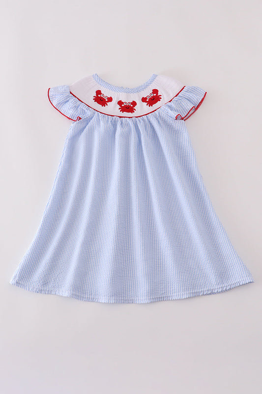 Girls Embroidered Crab Dress