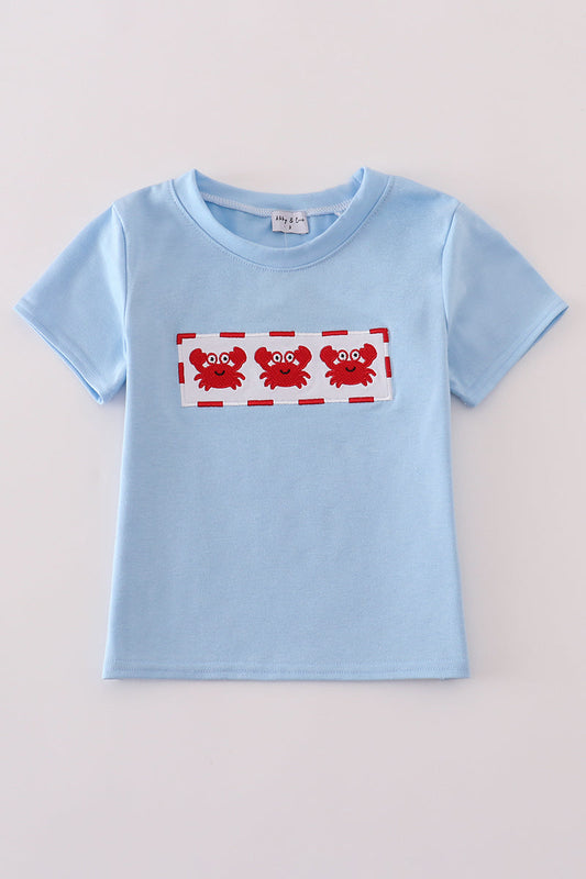 Boys Embroidered Crab Top