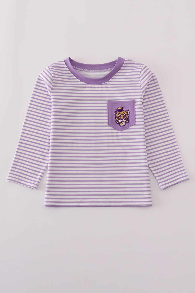 Boys Embroidered LSU Tigers Long Sleeve Top