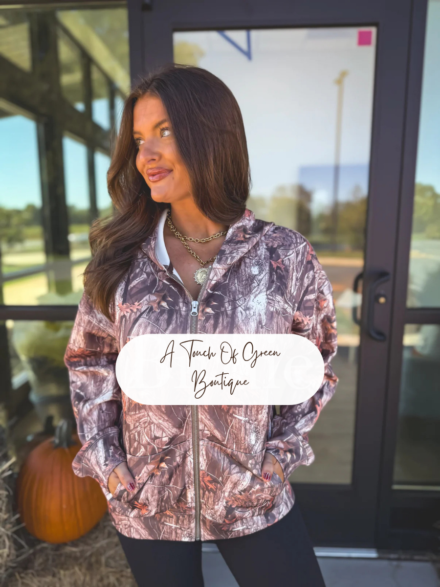 PREORDER Zip Hooded Jacket in Woodland Camo