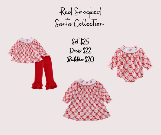 Red Smocked Santa Collection
