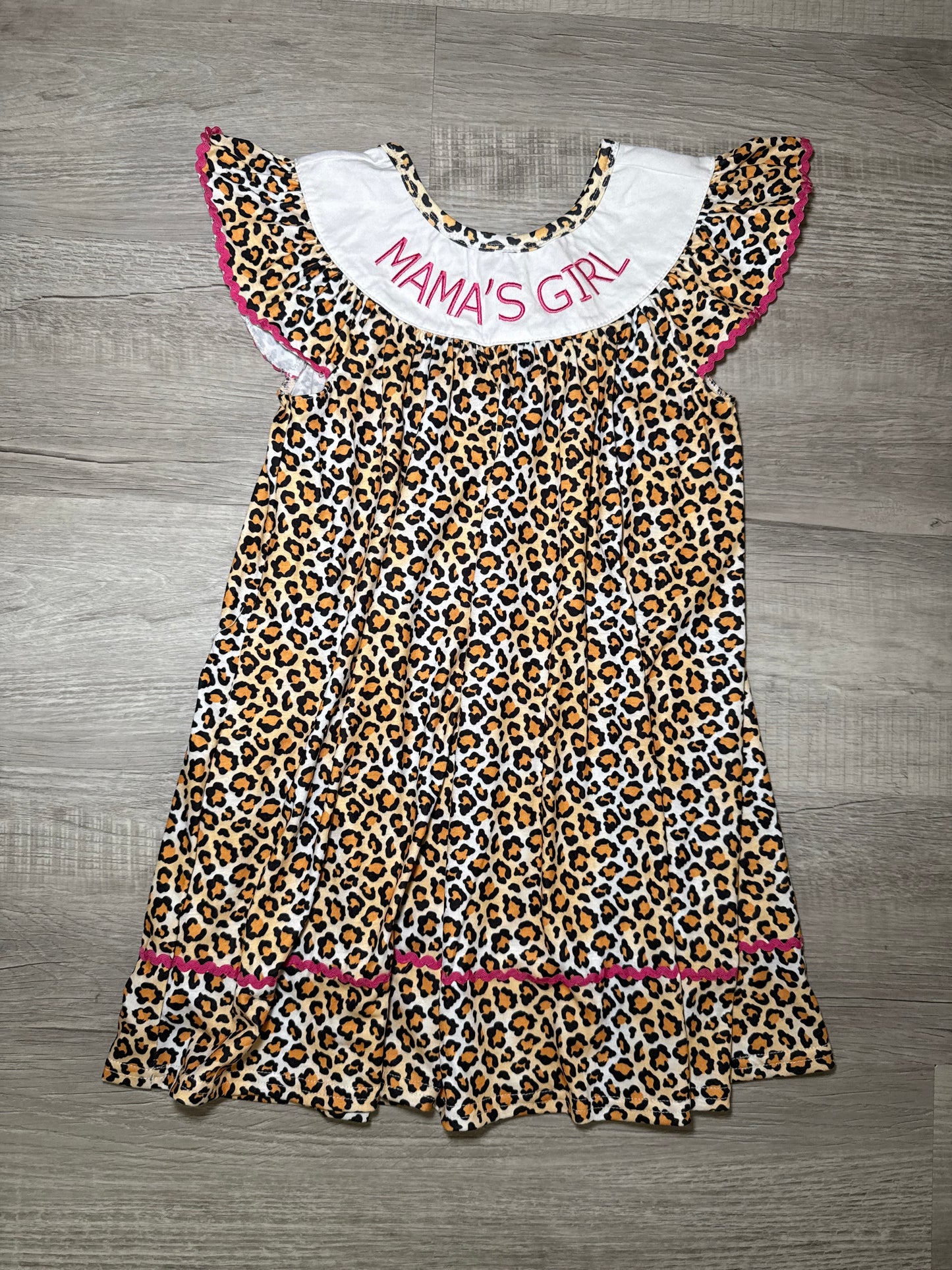 Girls Embroidered Leopard Mamas Girl Dress