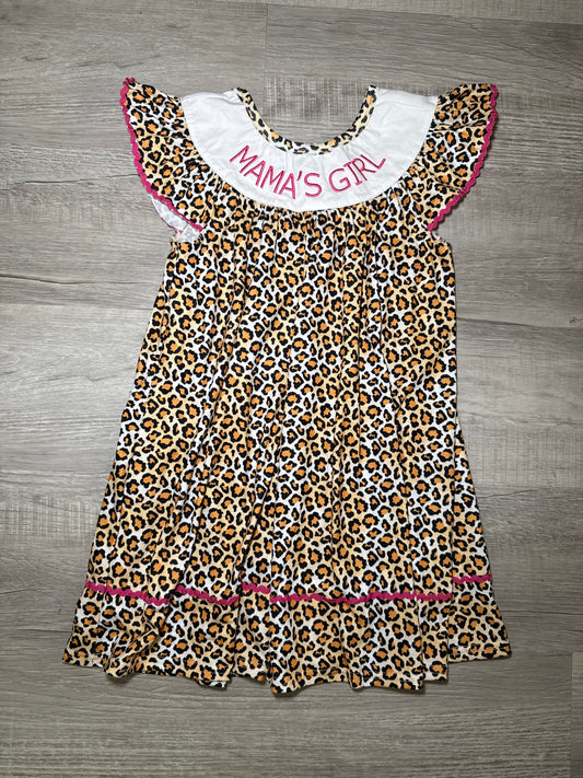 Girls Embroidered Leopard Mamas Girl Dress