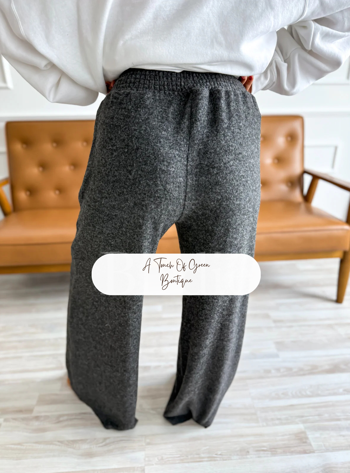 PREORDER Luxe Lounge Wide Leg Pants in Charcoal