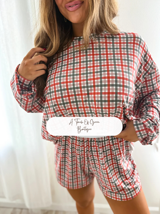 PREORDER Plaid Tidings Two Piece Sleep Set