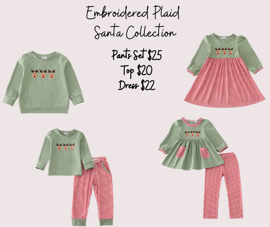 Embroidered Plaid Reindeer Collection
