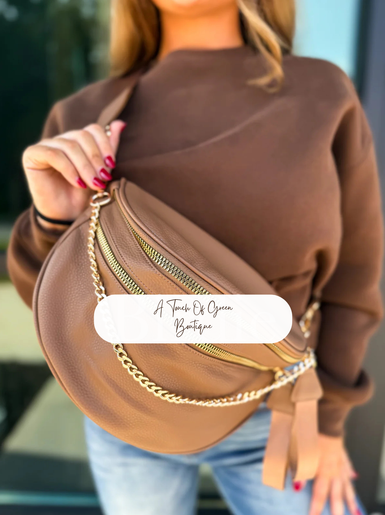 PREORDER Camel Double Zipper Crossbody Bag