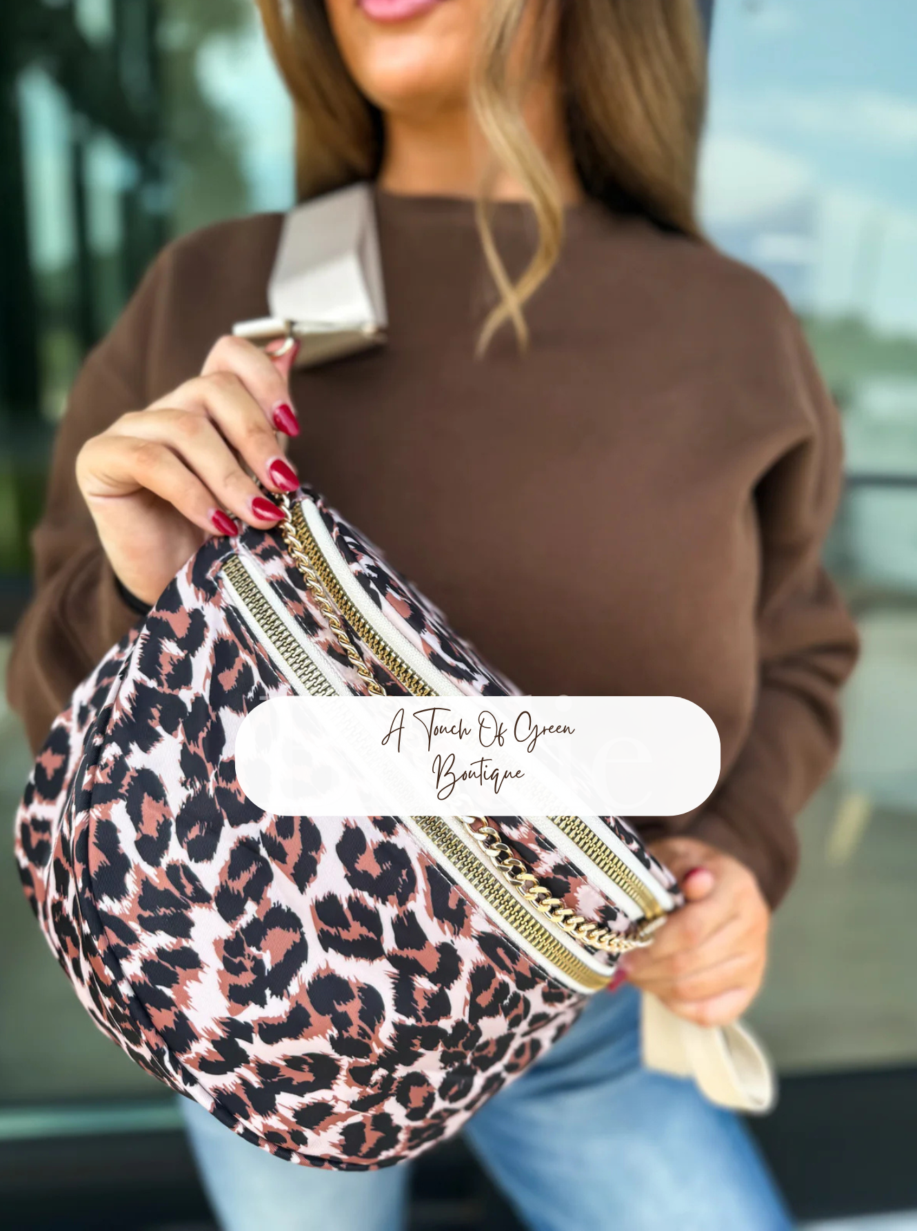 PREORDER Leopard Double Zipper Crossbody Bag